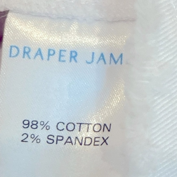 DRAPER JAMES Cotton Denim Classic Shift Dress Raw Hem Magnolia White Size 8 NWT - Picture 8 of 8